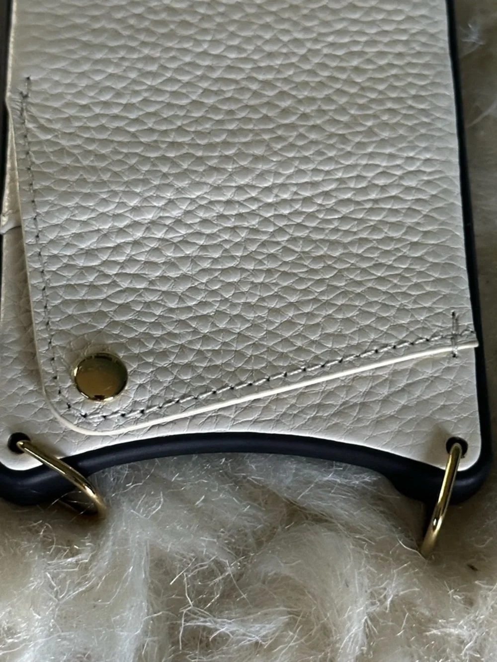 Bandolier iPhone 13 Pro Emma leather phone case in ivory / cream - NO STRAP